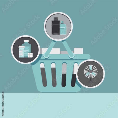 shopping of perfumes medicines and fan