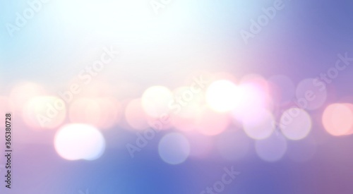 Lights bokeh pattern on blue lilac blur background. Festive decor. © avextra