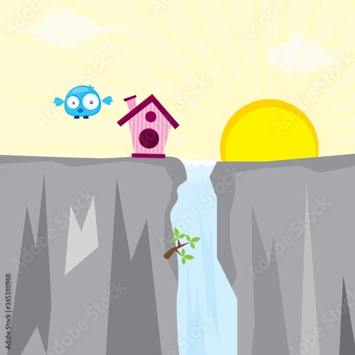 birdhouse on cliff