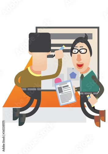 men discussing at work