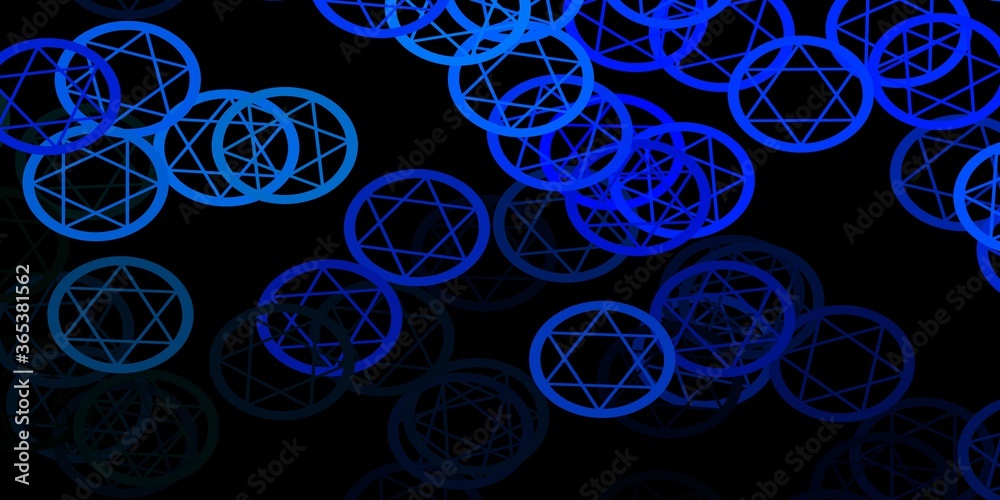 Dark Blue, Green vector texture with religion symbols. Dark Blue, Green vector texture with religion symbols.