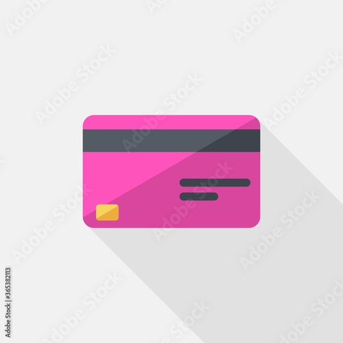 Credit card Pink icon vector isolated. Flat style vector illustration.