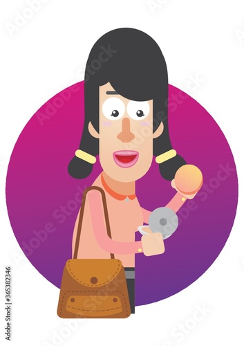 woman applying compact powder