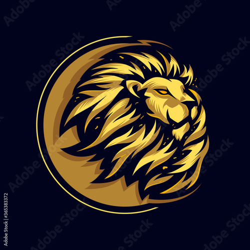Awesome head lion logo design Vector