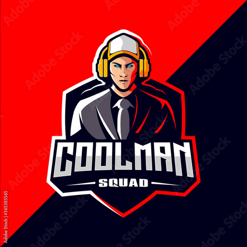Pro player esport game logo design vector