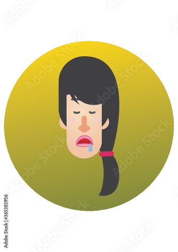 woman drooling