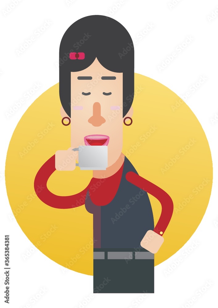 woman drinking a cup of coffee woman drinking a cup of coffee