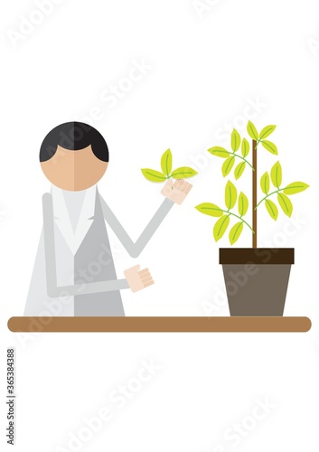 scientist taking plant sample