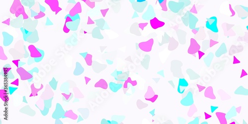 Light pink, blue vector pattern with abstract shapes.