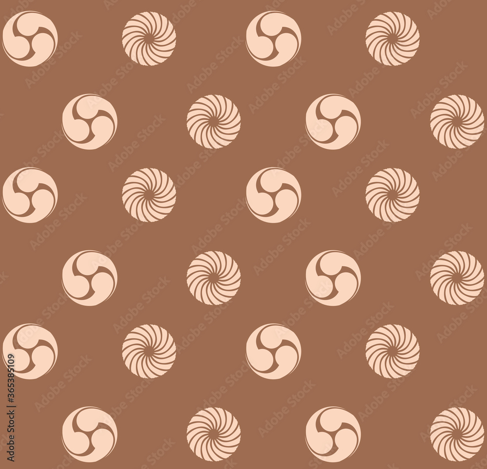Japanese Circle Motif Vector Seamless Pattern