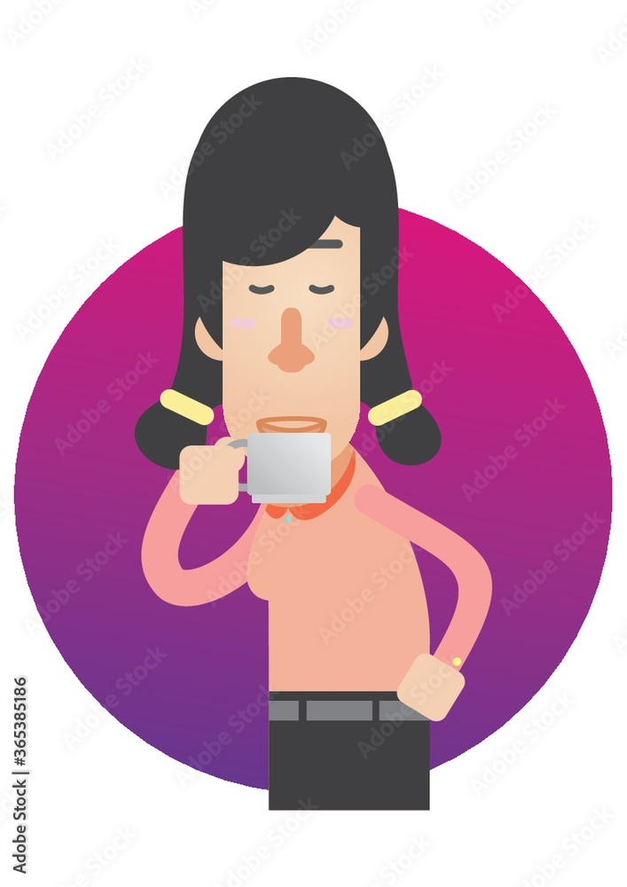 woman drinking a cup of coffee