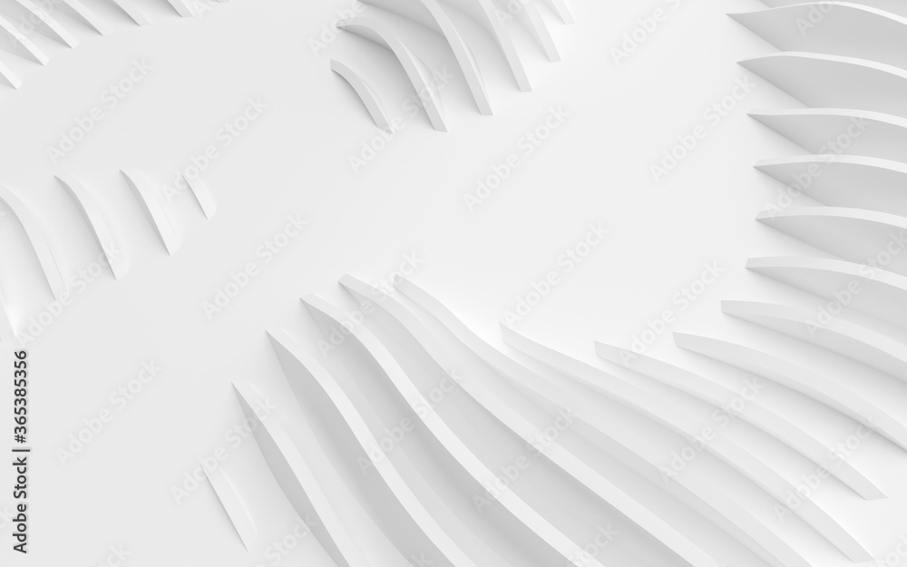 Abstract Curved Shapes. White Circular Background. Abstract Curved Shapes. White Circular Background.