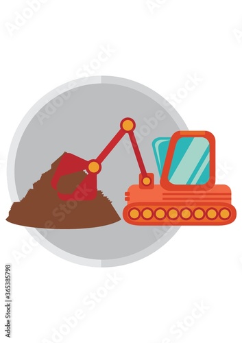 crawler excavator and sand