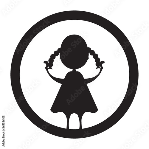 silhouette of girl holding plait