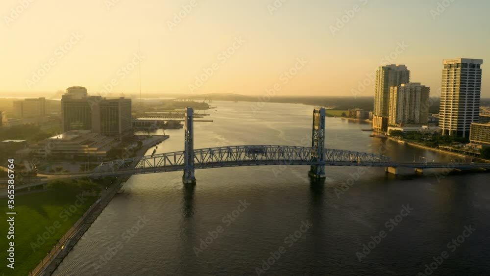 The Main Street Bridge over the Saint Johns River in downtown Jacksonville Florida. The Main Street Bridge over the Saint Johns River in downtown Jacksonville Florida.