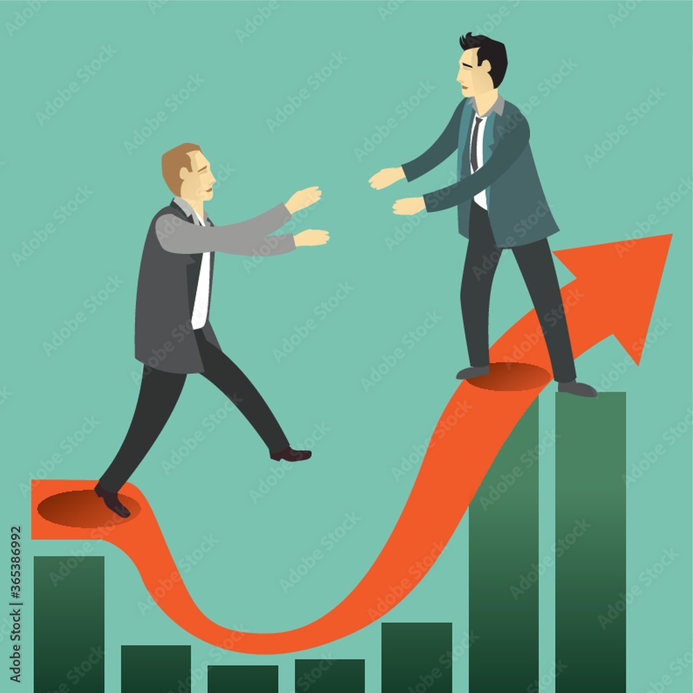 Fototapeta premium businessmen on charts