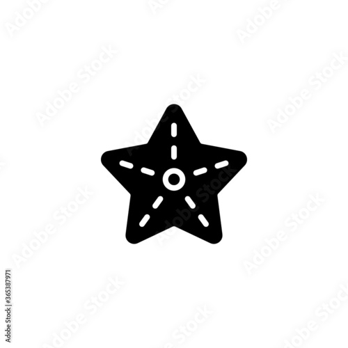 Starsea Icon in black flat glyph, filled style isolated on white background photo