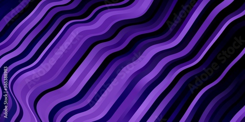 Dark Purple vector pattern with curved lines. Colorful illustration in abstract style with bent lines. Pattern for websites, landing pages.
