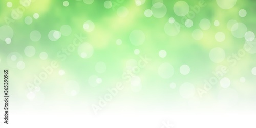 Light Green, Yellow vector background with circles. Abstract colorful disks on simple gradient background. Design for posters, banners.