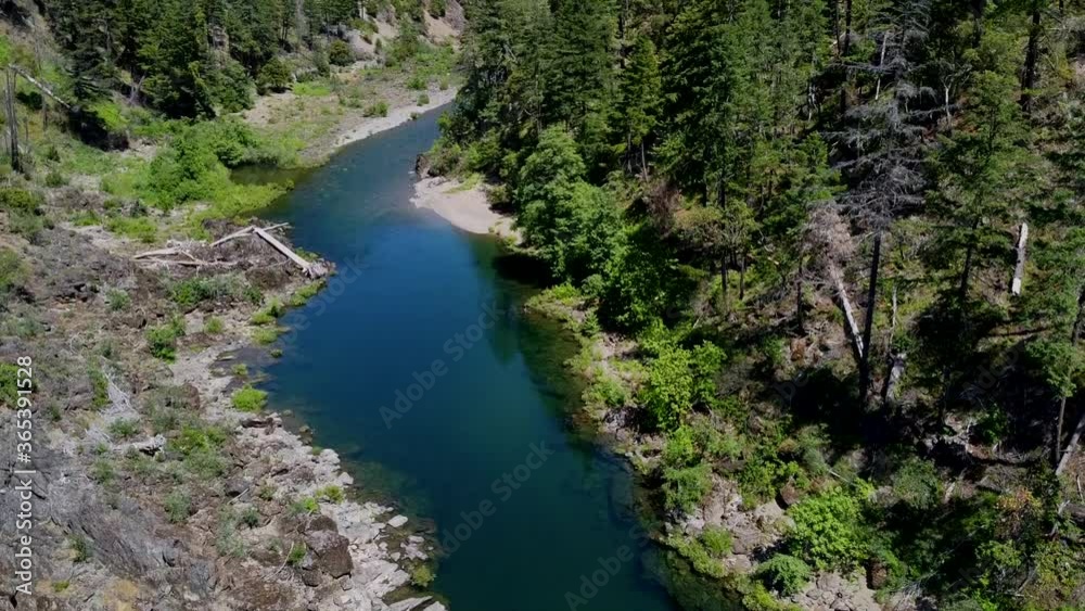 aerial view flying up stream at summer river swimming hole spot on beautiful clear fresh water aerial view flying up stream at summer river swimming hole spot on beautiful clear fresh water