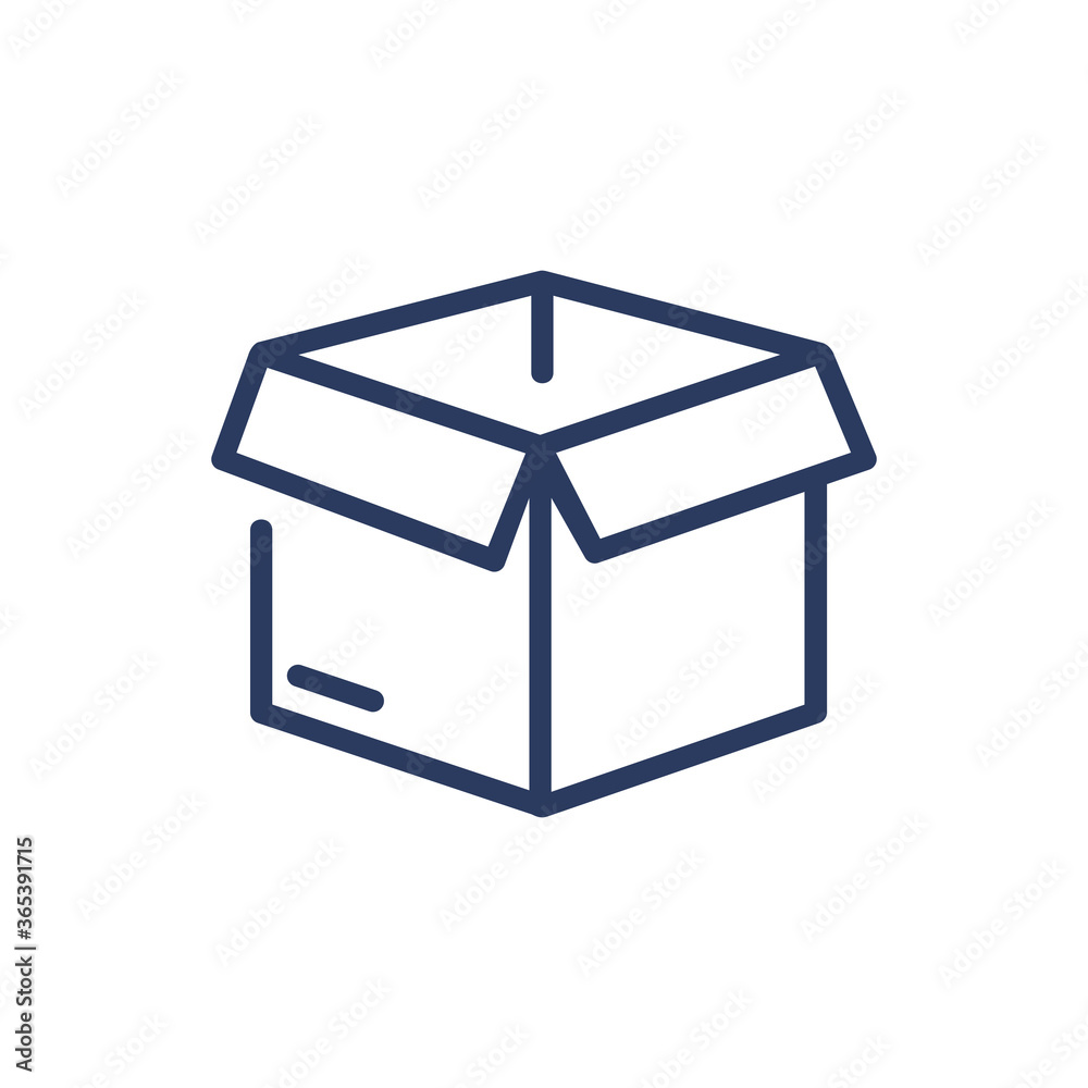 Carton empty open box thin line icon. Import, parcel, export isolated outline sign. Delivery and shipping service concept. Vector illustration symbol element for web design and apps Carton empty open box thin line icon. Import, parcel, export isolated outline sign. Delivery and shipping service concept. Vector illustration symbol element for web design and apps