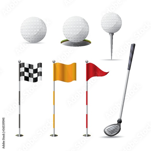 collection of golf equipment