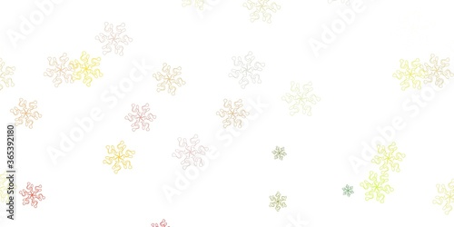 Light green, yellow vector natural layout with flowers.