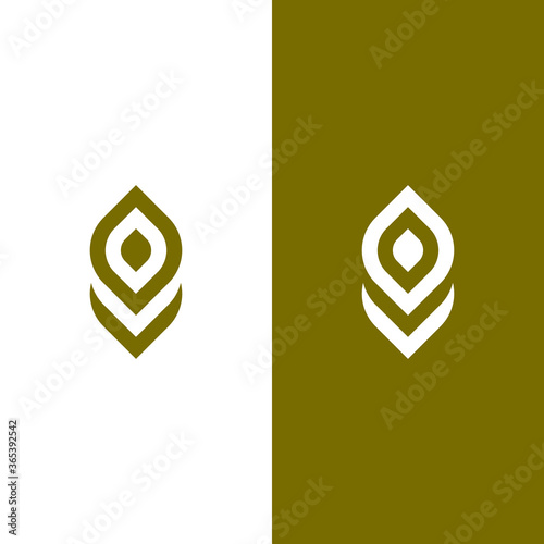 leaf green nature abstract logo template