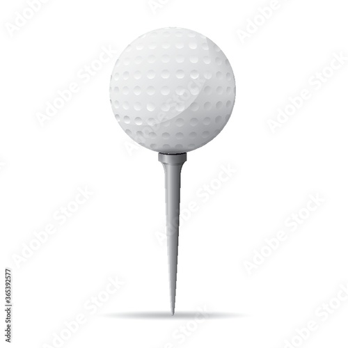 golf ball on white tee