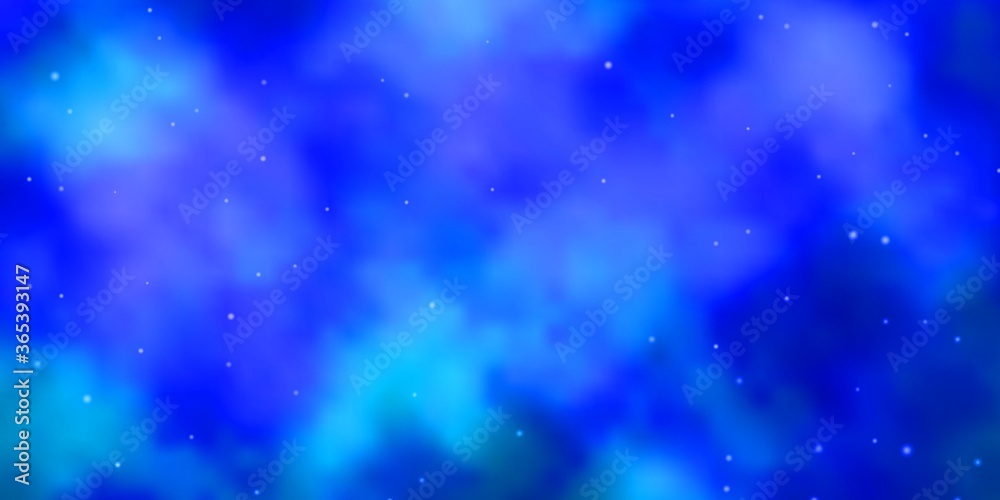 Light BLUE vector background with small and big stars. Blur decorative design in simple style with stars. Best design for your ad, poster, banner.