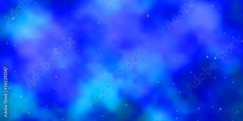 Light BLUE vector background with small and big stars. Blur decorative design in simple style with stars. Best design for your ad  poster  banner.