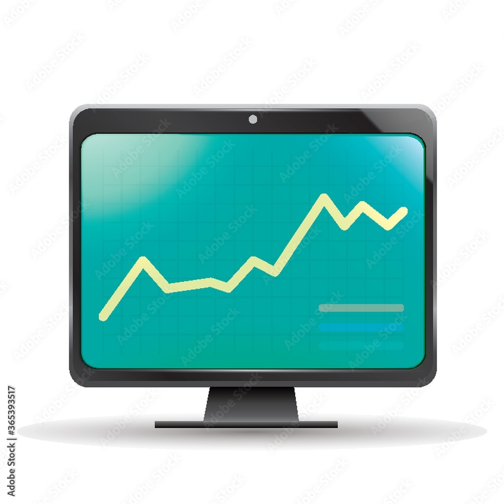 line graph on monitor line graph on monitor