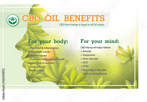 CBD oil benefits,Medical uses for cbd oil and hemp is legal in all 50 states and your health active on your body and your mind infographic.
