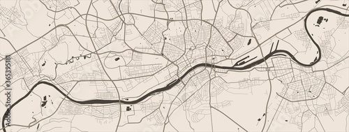 Frankfurt map. Frankfurt city map poster. Map of Frankfurt street, urban area.