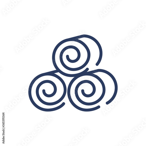 Harvest hay thin line icon. Rolls, bale, field isolated outline sign. Farming, agriculture, countryside concept. Vector illustration symbol element for web design and apps