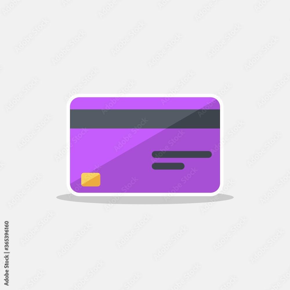 Credit card Purple - White Stroke+Shadow icon vector isolated. Flat style vector illustration. Credit card Purple - White Stroke+Shadow icon vector isolated. Flat style vector illustration.