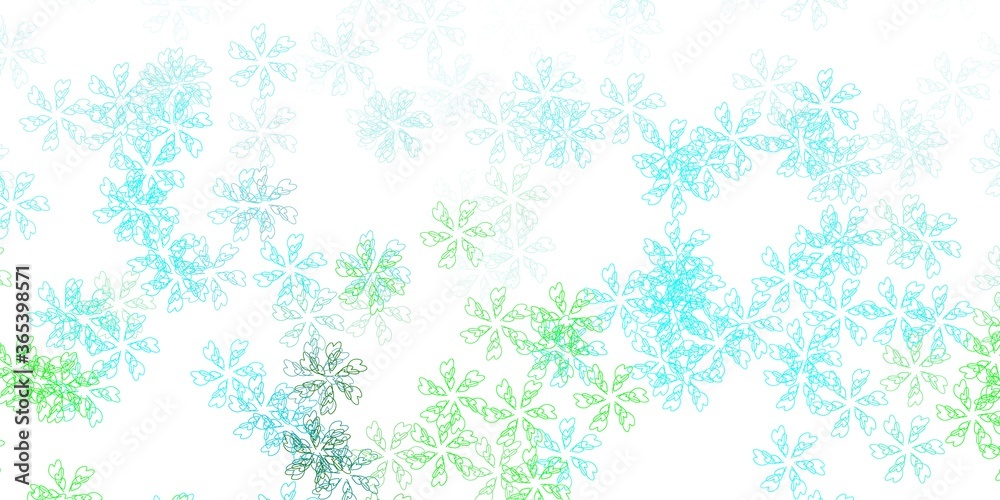 Light blue, green vector abstract backdrop with leaves. Light blue, green vector abstract backdrop with leaves.