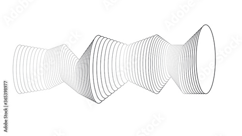 Circle lines in tunnel form. round logo . vector blend tool  pipe . tube design element