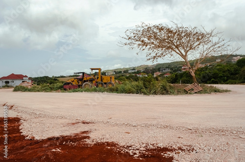 Cloudy Day At Road Construction Site