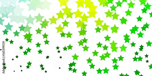 Light Green  Yellow vector pattern with abstract stars. Decorative illustration with stars on abstract template. Design for your business promotion.