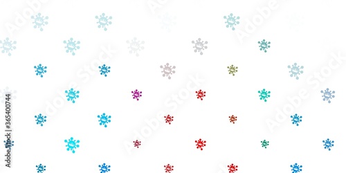 Light blue, red vector texture with disease symbols.