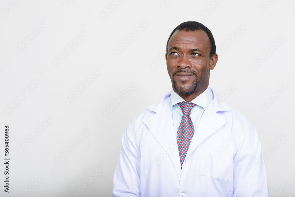 Portrait of handsome bearded African man doctor Portrait of handsome bearded African man doctor