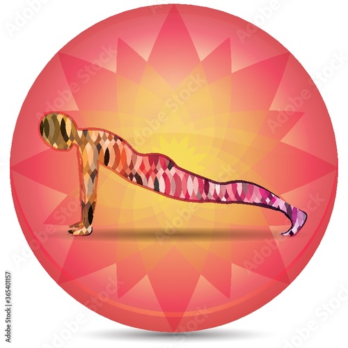 man practicing yoga in four-limbed staff pose