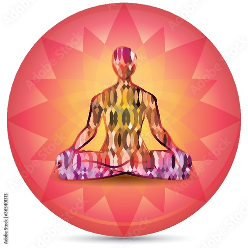 man practicing yoga in lotus pose