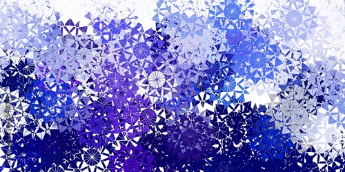 Light pink, blue vector texture with bright snowflakes.