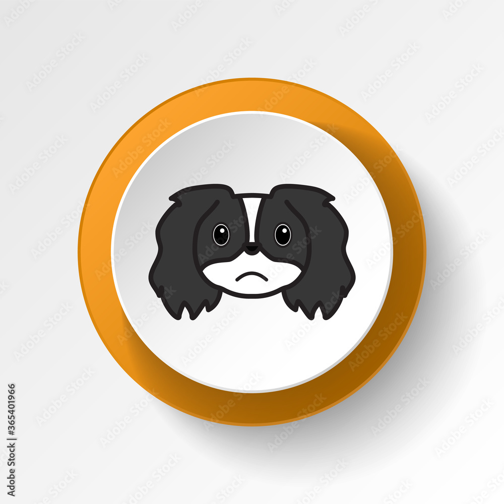 pekingese, emoji, unhappy multicolored button icon. Signs and symbols icon can be used for web, logo, mobile app, UI, UX