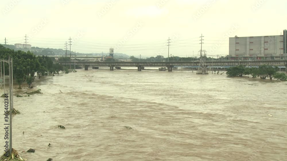 River In Full Flood After Torrential Rains Hit Manila Philippines River In Full Flood After Torrential Rains Hit Manila Philippines