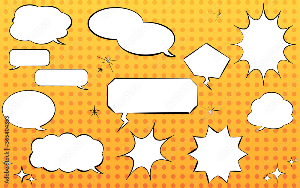 吹き出し素材 グラデーションのかかったポップなドットパターン入りの吹き出し Stock Vector Adobe Stock