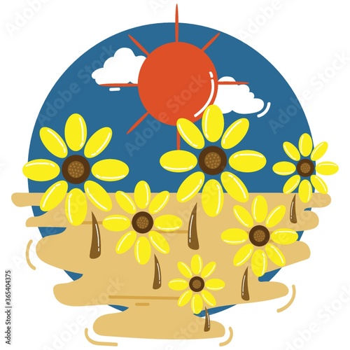 flowers on beach