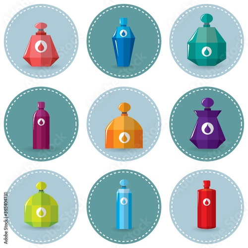 set of perfume bottles